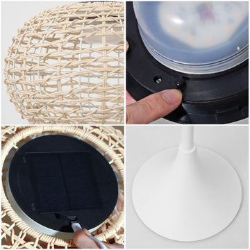 Jaemin 58" Modern Coastal Faux Rattan Integrated Indoor/Outdoor LED Solar Powered Floor Lamp